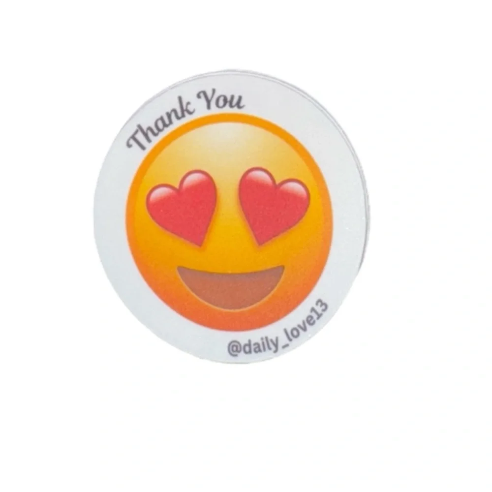 (25) Love Emoji Thank You Stickers-Waterproof (Buy Now)